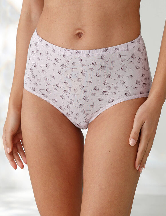 Katoenen maxislip in effen pruim met paardenbloemprint - set van 7 (pruim / parma) Katoenen maxislip in effen pruim met paardenbloemprint - set van 7 (pruim / parma)